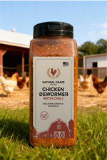 Natural chicken dewormer powder with chili in jar – safe poultry supplement